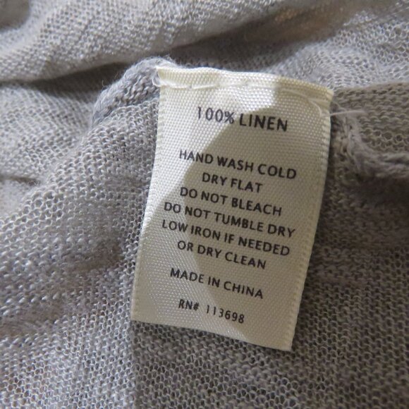 MARGARET O'LEARY 100% Linen Loose Fit Cowl Neck To Neutral Tan Beachy - Size S - Picture 11 of 11